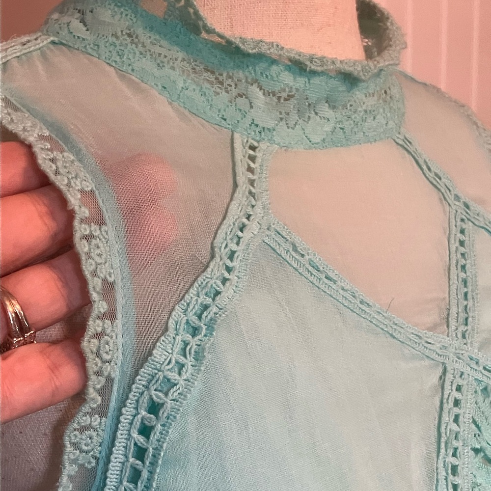 Free People Aqua lace dress - Picture 9 of 16